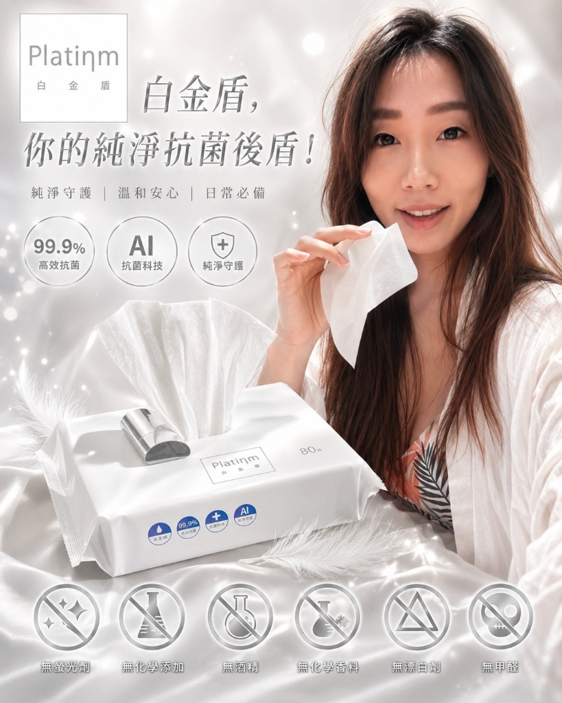 白金盾 濕式衛生紙系列 - 乾擦不乾淨、濕擦才舒服？換一包溫和親膚的濕式衛生紙